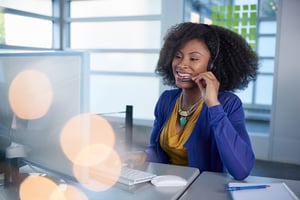 OSC representative on the phone with home buyer