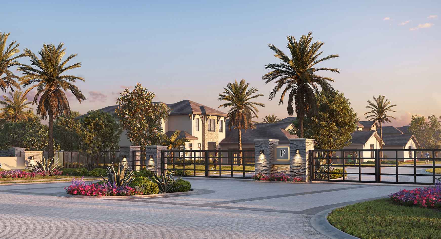 Luxury Home Community Entrance